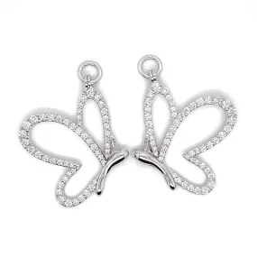 18k White Gold White Diamond Butterfly Jackets