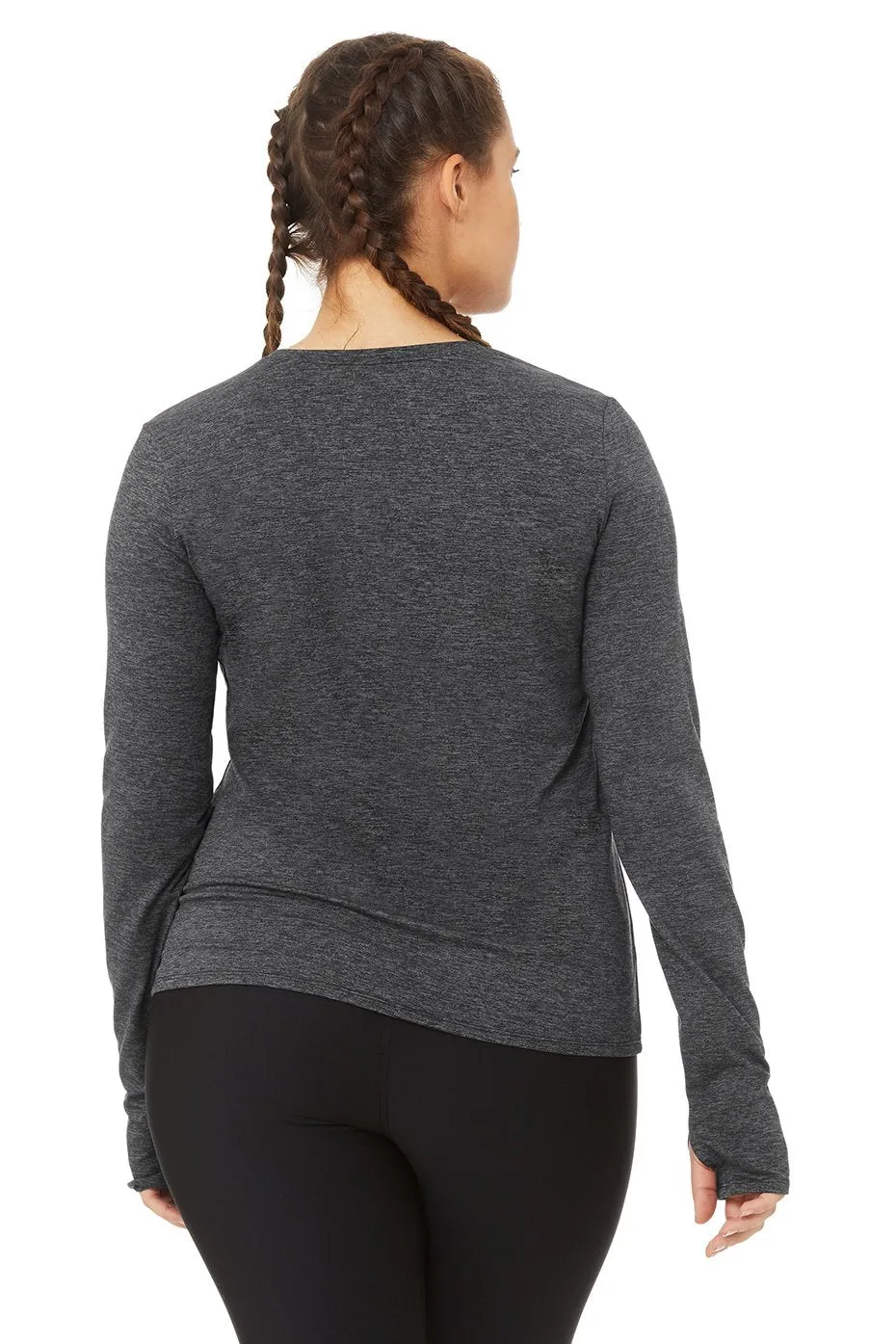 Alosoft Finesse Long Sleeve Top - Dark Heather Grey