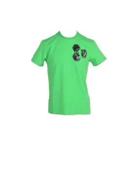 Bikkembergs Green TShirt with Black Printed Logo