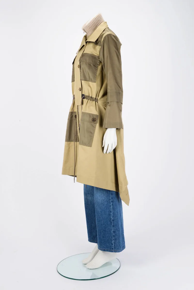 Chloe Khaki Cotton & Nylon Anorak Coat FR 34