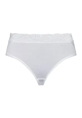 Cotton Delight Lace-Trim Cotton Hi-Cut Brief | White 71835-101