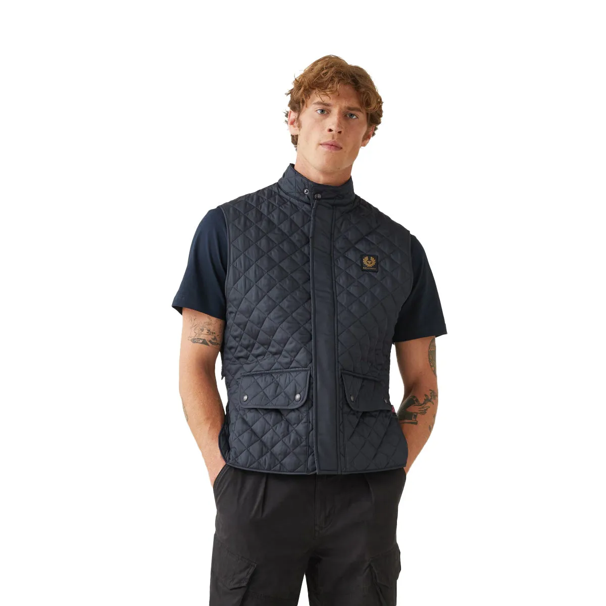 Dark Navy Diamond-Quilted Icon Gilet