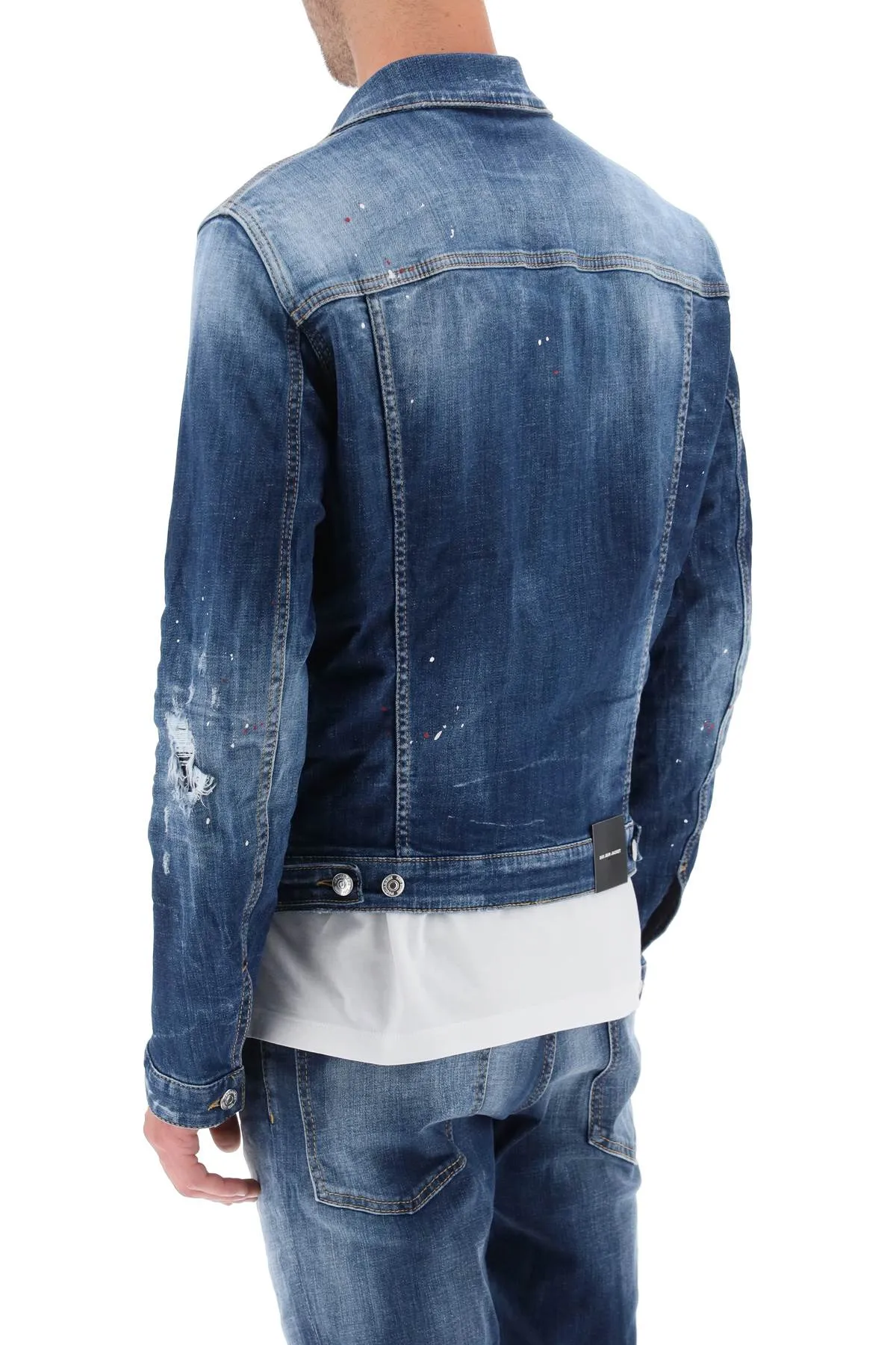 Dsquared2 distressed denim dan jacket