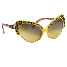 Erdem Ladies Cat Eye Yellow Sunglasses EDM7C10SUN