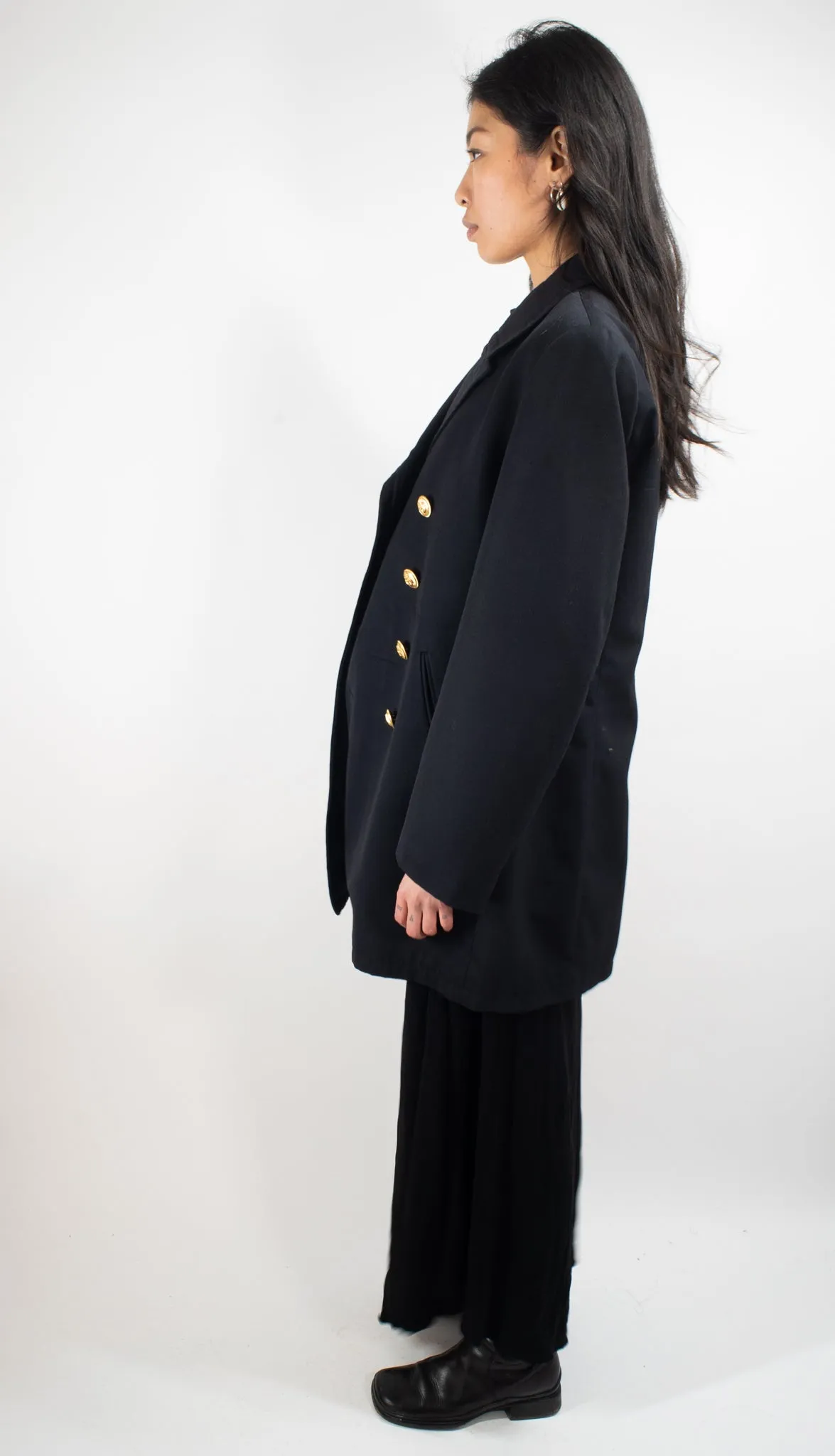 German Navy Pea Coat – Gabardine (Ladies) - buttonsup  opposite way to men's shown