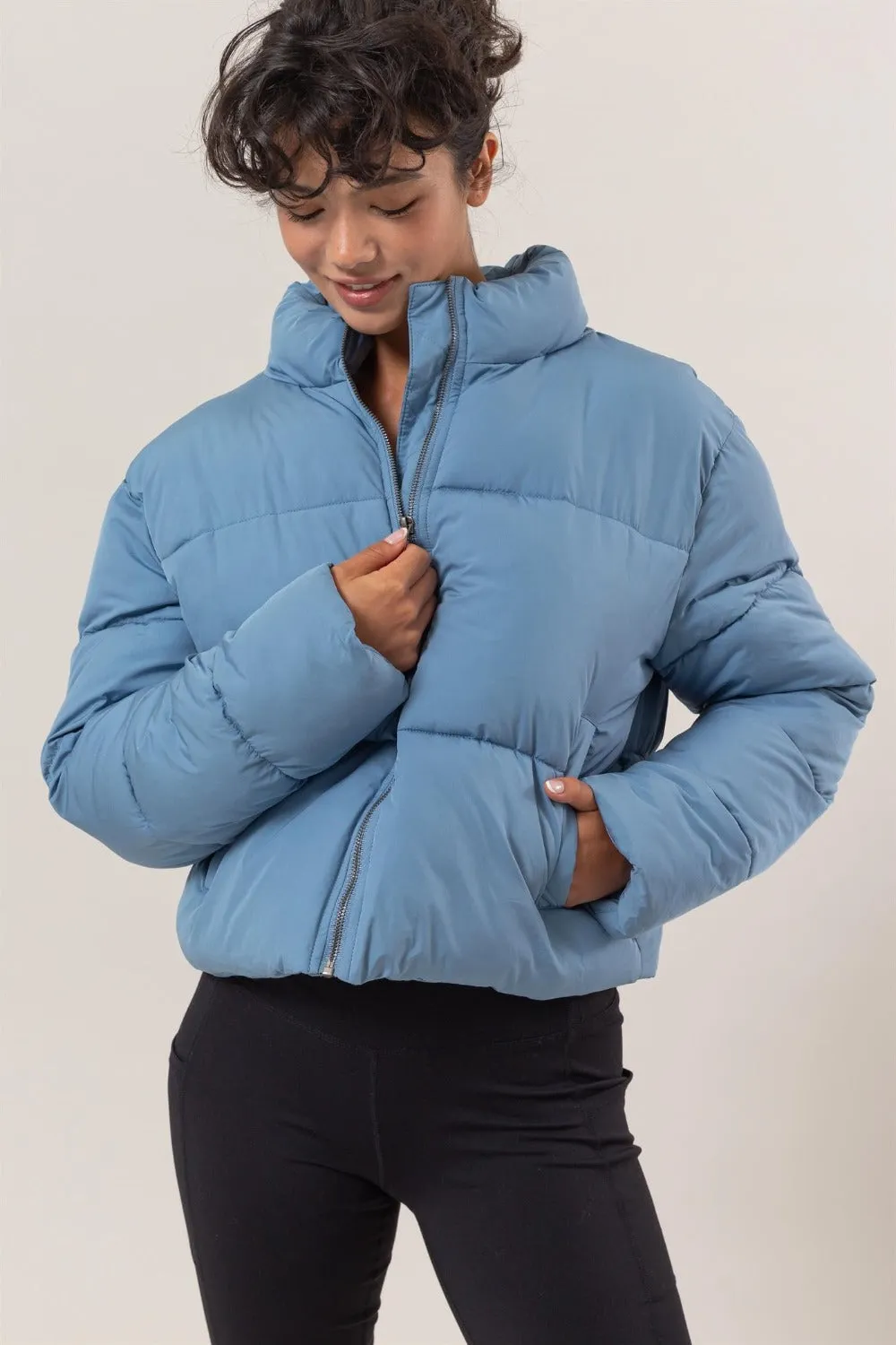 HYFVE Quilted Back Drawstring Puffer Jacket