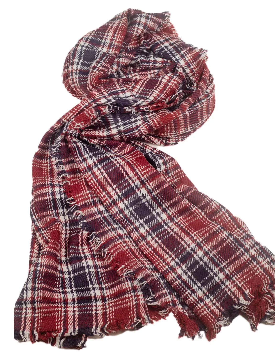 iB-iP Women's Warm Plaid Cute Long Female Large Tartan Wraps Scarf