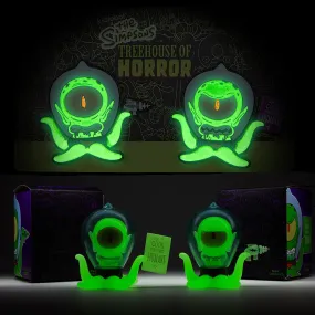 Kang & Kodos GID Mini Figure   GID Pin Set Simpsons Kidrobot IamRetro Exclusive