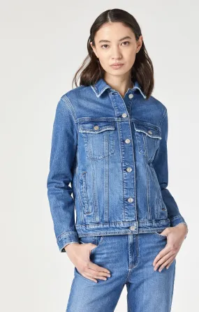 KATY JACKET IN DARK RECYCLED BLUE