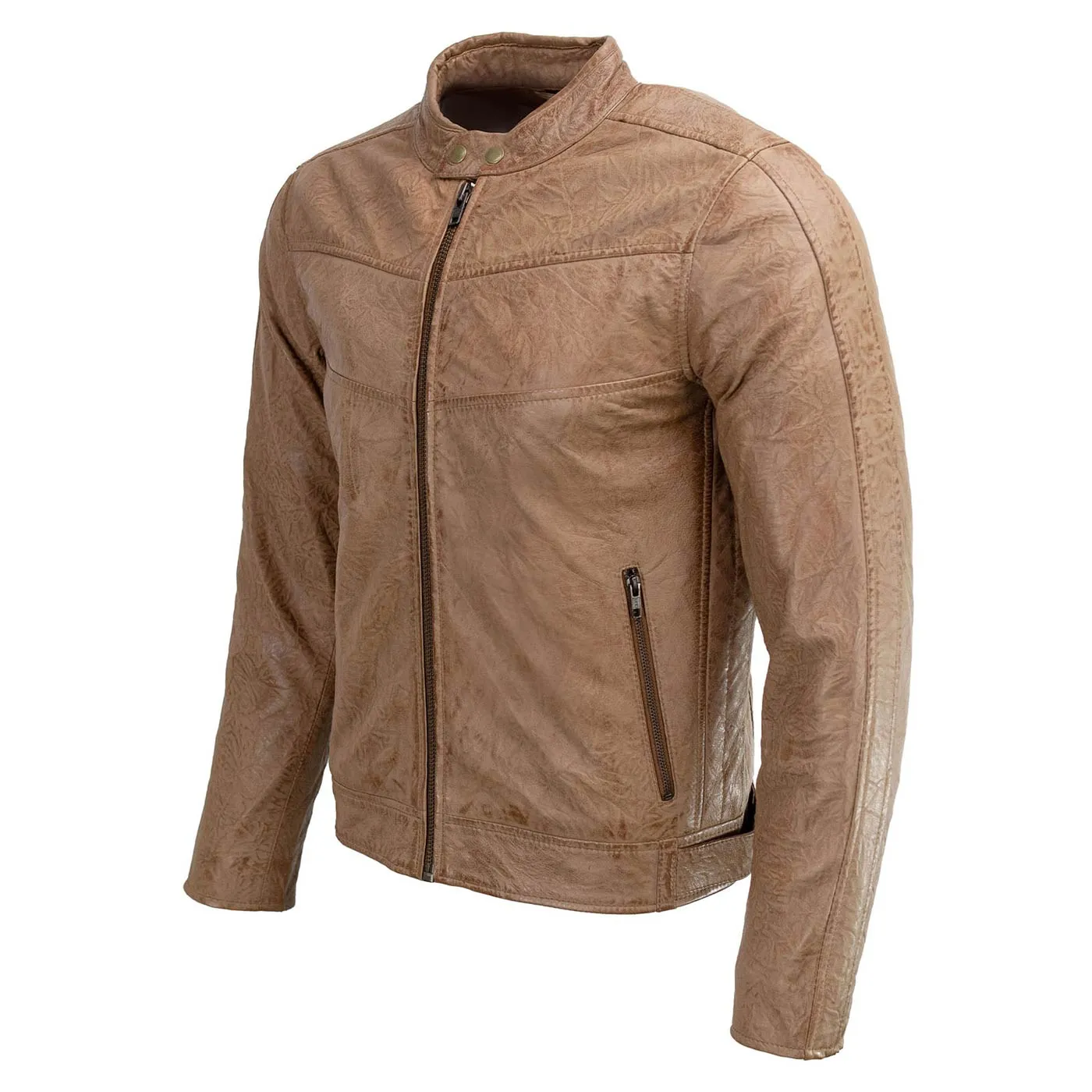 Milwaukee Leather SFM1835 Men's Saddle ‘Cafe Racer’ Leather Jacket