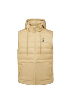 Pale Khaki Men's Hooded Puffer Vest