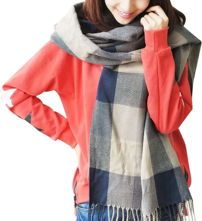 Womens Scarf Fashion Long Plaid Shawls