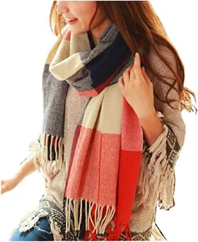 Womens Scarf Fashion Long Plaid Shawls